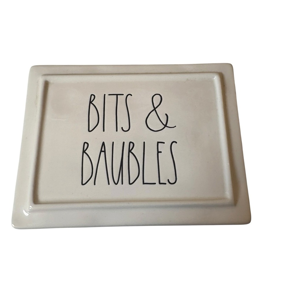 Rae Dunn Artisan Collection Ceramic Bits & Baubles Jewelry/Trinket Box